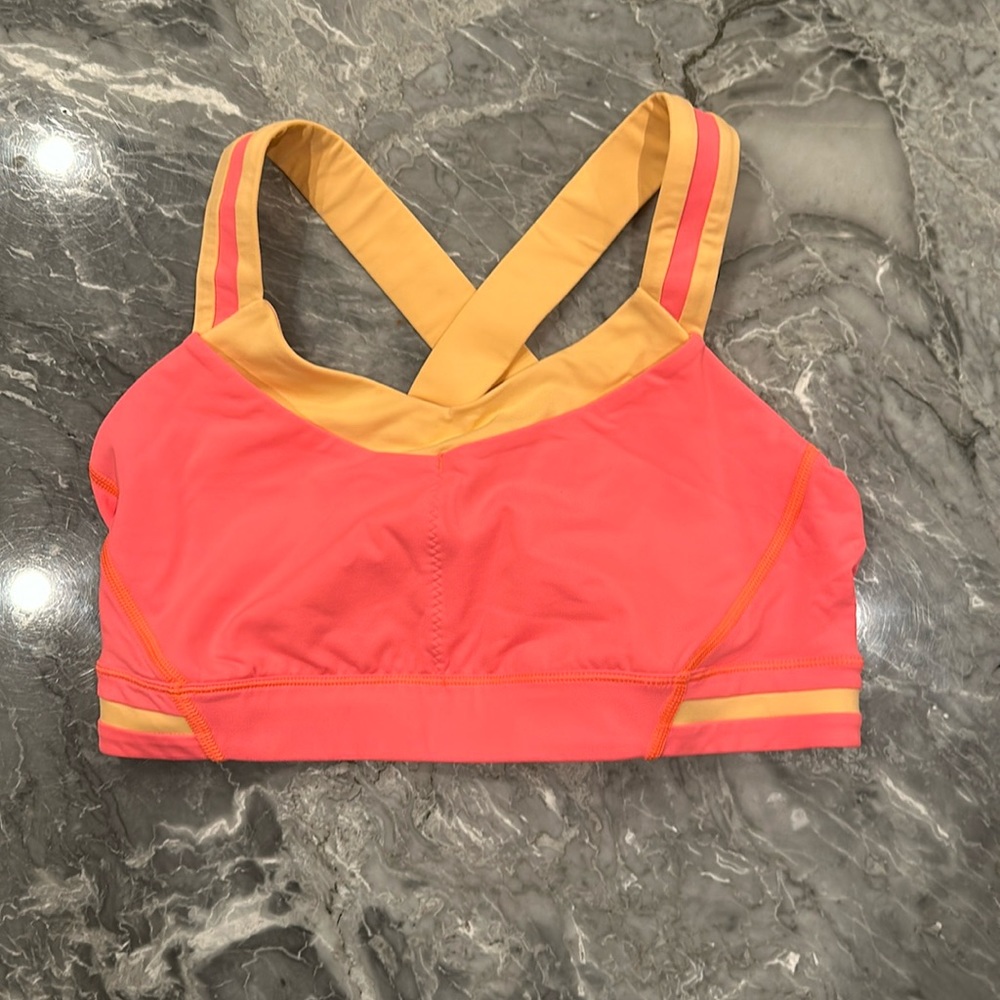 Lululemon orange and peach sports bra